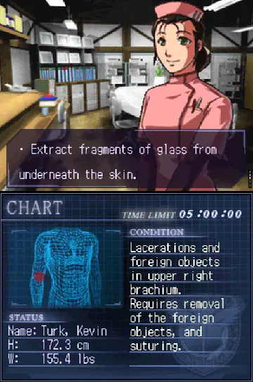 screenshot of the first case description in Trauma Center
